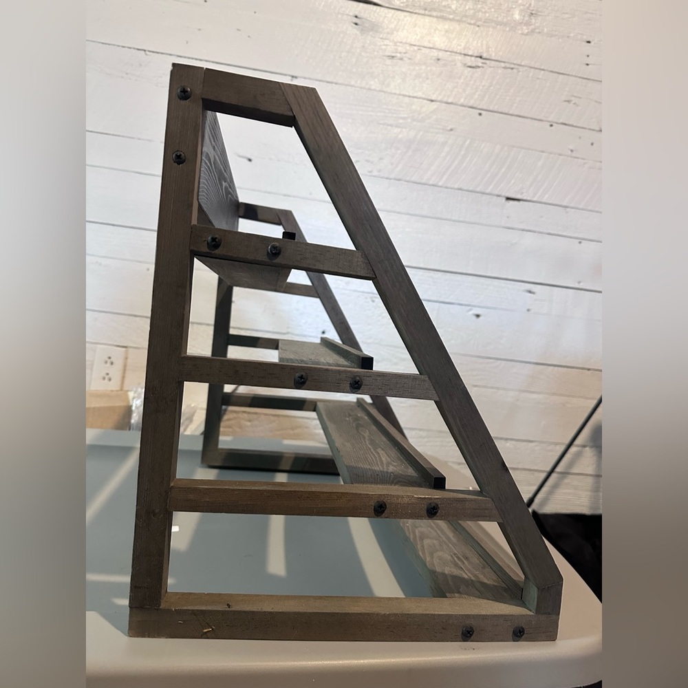 Rustic Wooden Wall Shelf - Picture 3 of 5